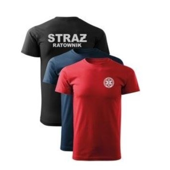 STRAŻ RATOWNIK kwalifikowany OSP koszulka z nadrukiem